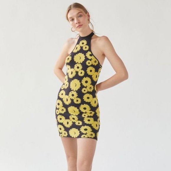 Urban Outfitters Mod Knit Floral Mini Dress S - Picture 2 of 9